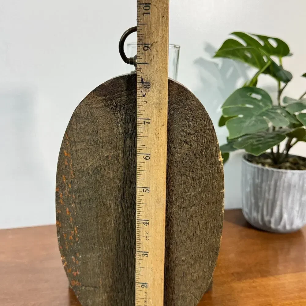 Primitive Rustic Wall Mount Hurricane Candle Sconce Wood Glass Chimney Country